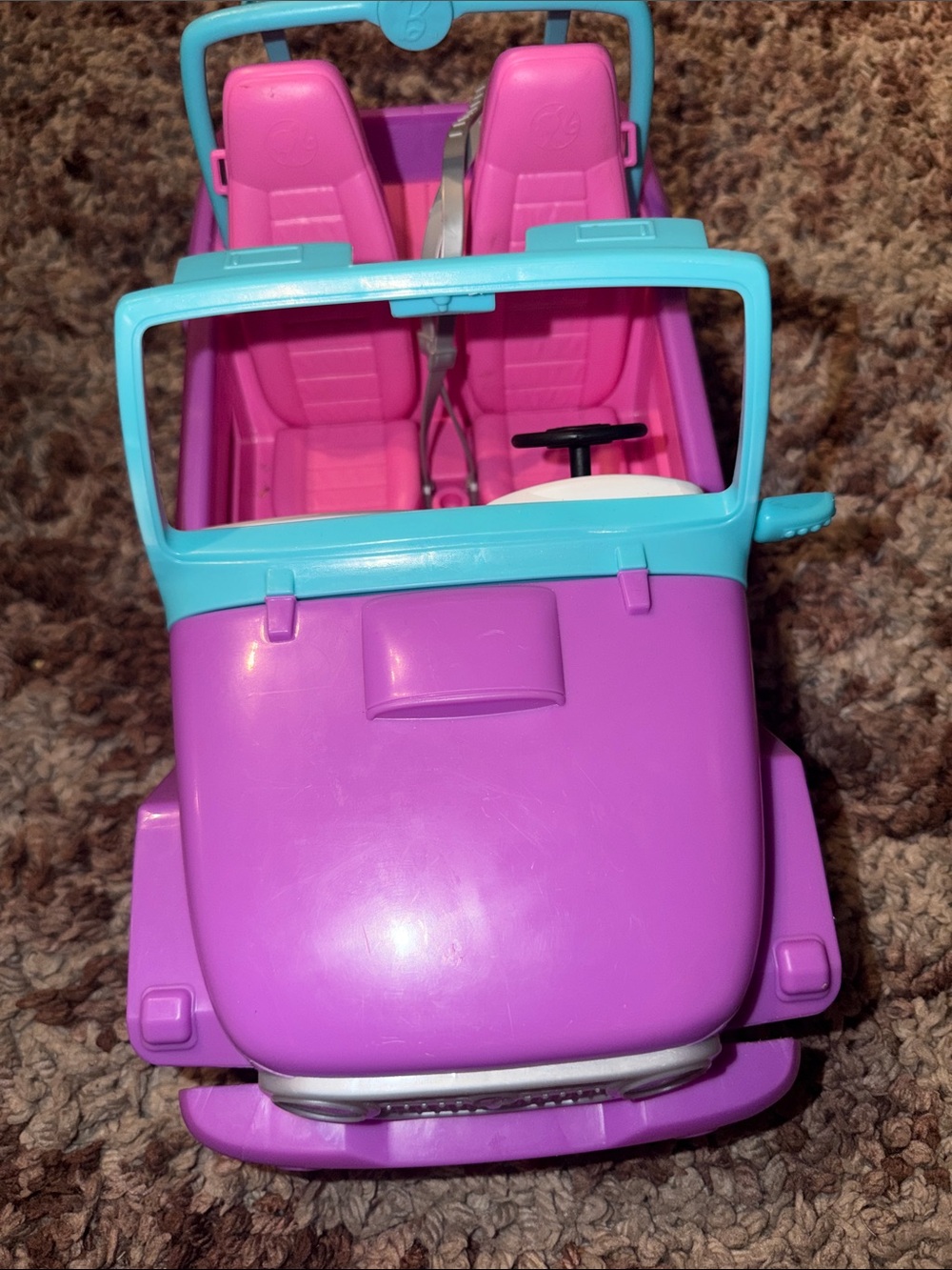 Girls Purple and Teal Convertible Barbie Toy Car - Kids Vehicle
